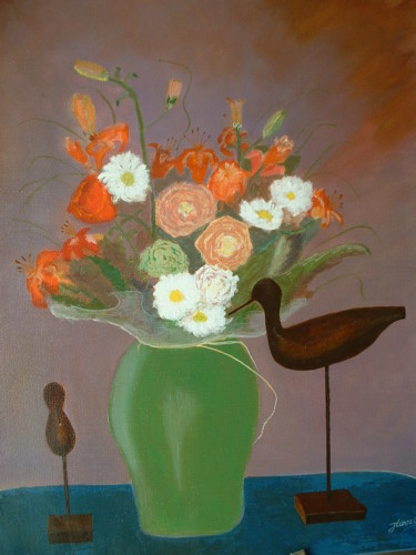 Peinture intitulée "Le bouquet" par Joel Lansel, Œuvre d'art originale, Acrylique