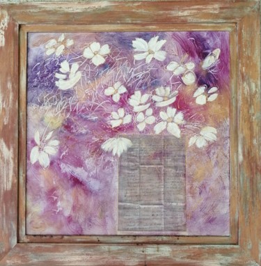 Painting titled "Bouquet de fleurs 2" by Cathy, Original Artwork, Acrylic Mounted on Wood Stretcher frame
