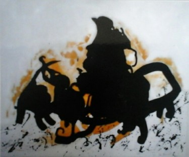 Peinture intitulée "Don Quichotte" par Jean Louis Belmonte, Œuvre d'art originale, Encre
