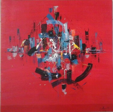 Schilderij getiteld "MANHATTAN NUIT" door Jean Louis Belmonte, Origineel Kunstwerk, Acryl