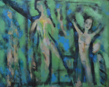 Pintura intitulada "Seuls dans la forêt" por Jean-Louis Brunati, Obras de arte originais, Óleo