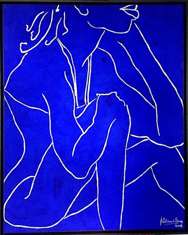 Peinture intitulée "femme assise" par Jean-Luc Celereau De Clercq, Œuvre d'art originale, Pigments