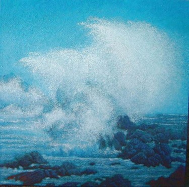 Peinture intitulée "La vague" par Jean-Louis Delmas, Œuvre d'art originale, Huile