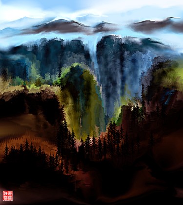 Arts numériques intitulée "风景" par Changli Ma, Œuvre d'art originale