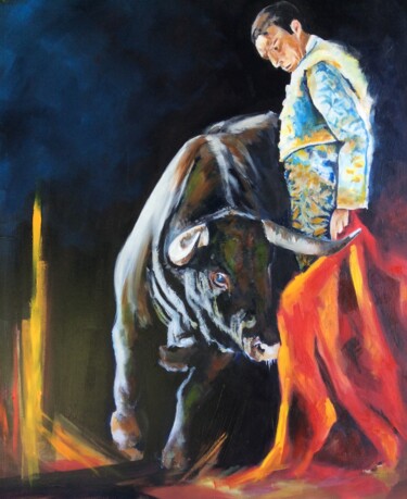 Corps à corps Peinture intitulée "Corps à corps" par Jean-Luc Garcia, Œuvre d'art originale, Huile