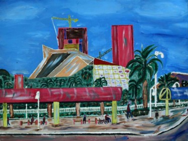 Painting titled "Bus stop" by Jose Luis Guerra, Original Artwork