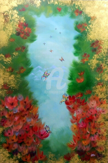 Картина под названием "Natura" - Jésica M. Ulla "Jlla", Подлинное произведение искусства, Акрил Установлен на Деревянная рам…