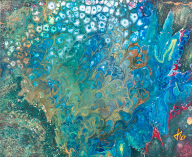 Pintura intitulada "bubble coral" por Jlo Grussenmeyer, Obras de arte originais, Acrílico