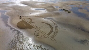 Skulptur mit dem Titel "Le Passage" von Jluc Loustalot, Original-Kunstwerk, Sand Auf Plexiglas montiert