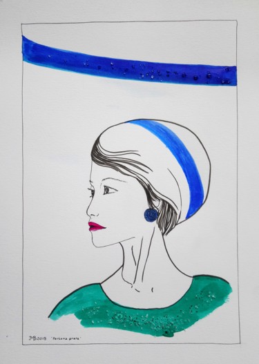 Disegno intitolato "Persona grata" da Jean Marie Beschemin, Opera d'arte originale, Inchiostro