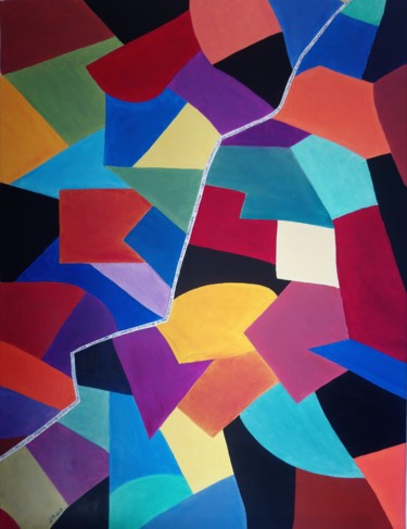 Картина под названием "FRACTURE I" - Jean Marie Beschemin, Подлинное произведение искусства, Масло