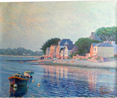 Painting titled "Au bout de l'Île Tu…" by Jm Guenard, Original Artwork, Oil