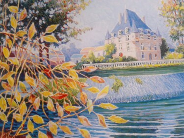 Peinture intitulée "Le château de la Ve…" par Jm Guenard, Œuvre d'art originale, Huile