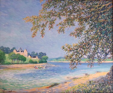 Painting titled "L'anse du château d…" by Jm Guenard, Original Artwork, Oil