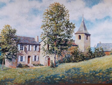 Schilderij getiteld "Trémont en Lorraine" door Jm Guenard, Origineel Kunstwerk, Olie