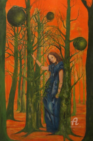Peinture intitulée "jeune fille en plei…" par Jean-Michel Mahaux, Œuvre d'art originale, Acrylique