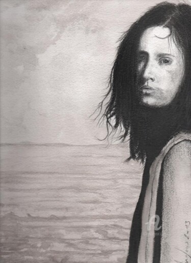 Painting titled "femme pensive" by Jean-Michel Mahaux, Original Artwork