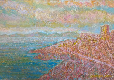 Pintura intitulada "Île rousse" por Jm Mariani, Obras de arte originais, Óleo