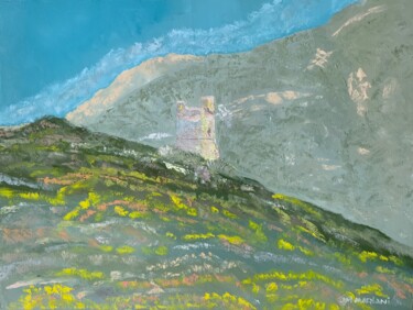 Pintura titulada "Tour génoise de Sag…" por Jm Mariani, Obra de arte original, Oleo Montado en Bastidor de camilla de madera