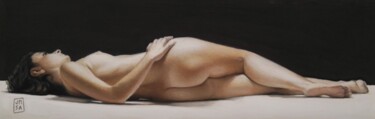Painting titled "Desnudo. Miniatura.2" by Jm Sa, Original Artwork, Pastel Mounted on Other rigid panel