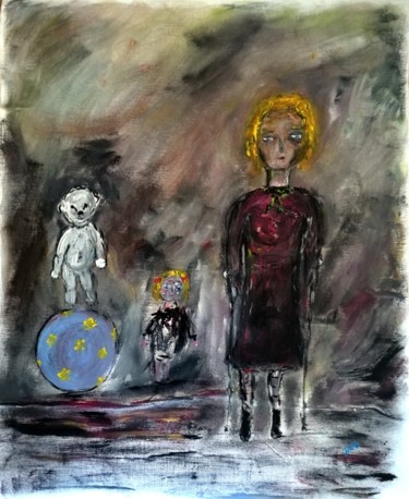 Malarstwo zatytułowany „Polio, une petite f…” autorstwa Jean-Marc Zabouri, Oryginalna praca