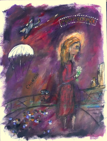 Peinture intitulée "Chinon-Montparnasse" par Jean-Marc Zabouri, Œuvre d'art originale