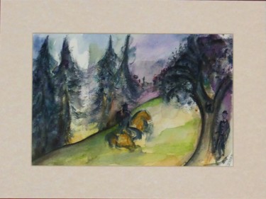 Painting titled "La rencontre" by Jean-Marc Zabouri, Original Artwork