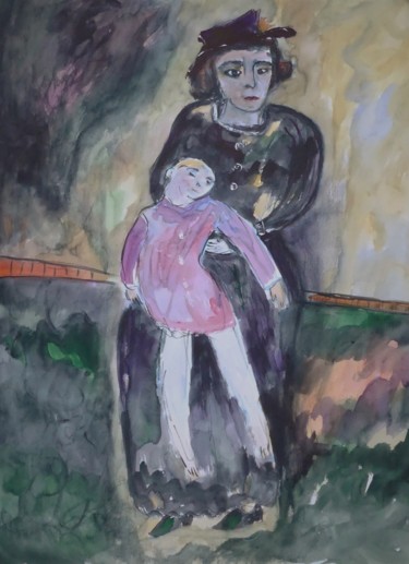 Painting titled "Enfant endormi" by Jean-Marc Zabouri, Original Artwork