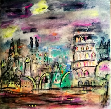 Painting titled "Torre pendente" by Jean-Marc Zabouri, Original Artwork