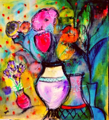 Peinture intitulée "Vases" par Jean-Marc Zabouri, Œuvre d'art originale, Aquarelle