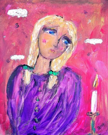 Painting titled "La petite fille qui…" by Jean-Marc Zabouri, Original Artwork, Acrylic