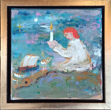 Pintura titulada "L'ange des marées" por Jean-Marc Zabouri, Obra de arte original, Acrílico Montado en Bastidor de camilla d…