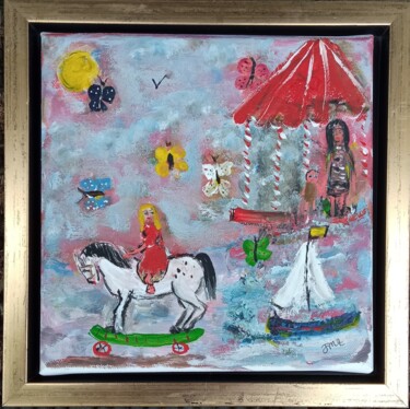Painting titled "Encore un tour" by Jean-Marc Zabouri, Original Artwork, Acrylic Mounted on Wood Stretcher frame