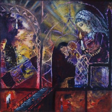 Painting titled "La célébration." by Jean-Marc Zabouri, Original Artwork