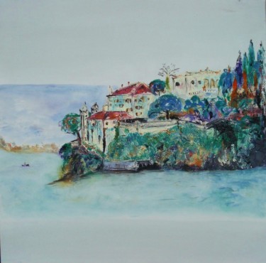 Malerei mit dem Titel "Vue sur le lac" von Jean-Marc Zabouri, Original-Kunstwerk