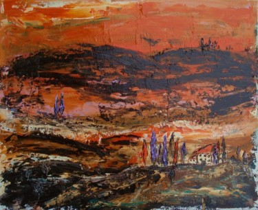 Pintura intitulada "Toscana in fuoco" por Jean-Marc Zabouri, Obras de arte originais