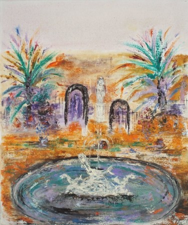 Malerei mit dem Titel "Les jardins de La F…" von Jean-Marc Zabouri, Original-Kunstwerk