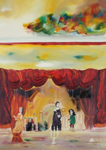 Peinture intitulée "Marionnettes pour d…" par Jean-Marc Zabouri, Œuvre d'art originale