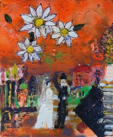Peinture intitulée "Tes fleurs préférées" par Jean-Marc Zabouri, Œuvre d'art originale