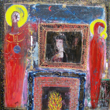 Peinture intitulée "Olga dans la chapel…" par Jean-Marc Zabouri, Œuvre d'art originale