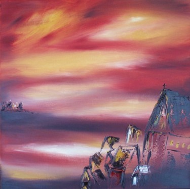 Peinture intitulée "En rouge se rapproc…" par Jean-Marc Zabouri, Œuvre d'art originale