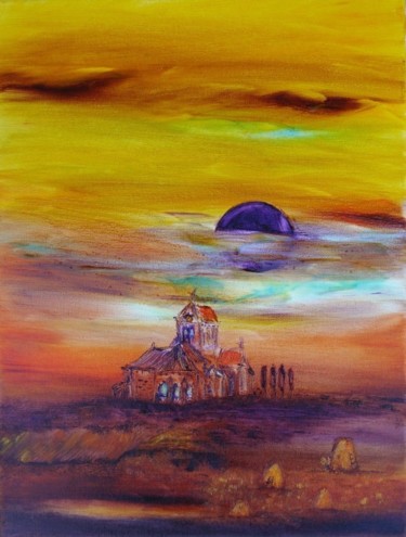 Painting titled "Et le soleil se noya" by Jean-Marc Zabouri, Original Artwork