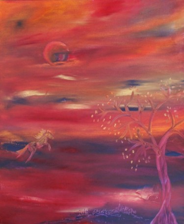 Painting titled "The fountain" by Jean-Marc Zabouri, Original Artwork