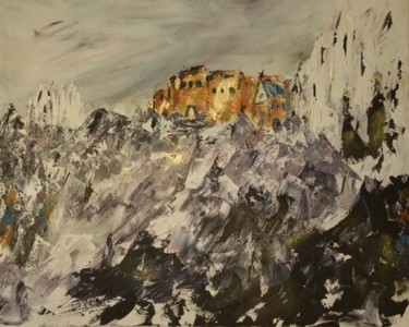 Painting titled "Glacier, soleil d'or" by Jean-Marc Zabouri, Original Artwork