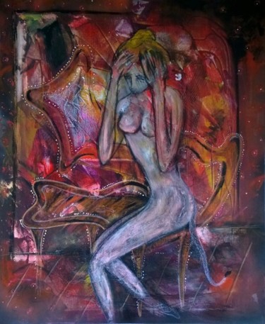 Painting titled "La tristesse d'aprè…" by Jean-Marc Zabouri, Original Artwork