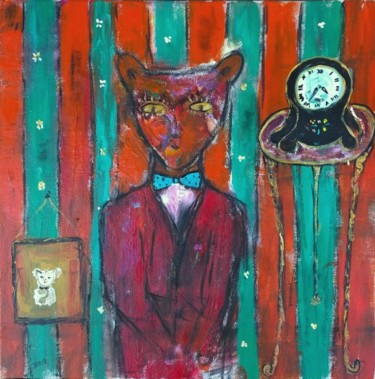 Peinture intitulée "Souvenirs de chat" par Jean-Marc Zabouri, Œuvre d'art originale