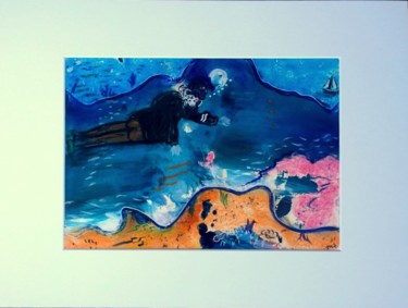 Painting titled "Le berger et la mer" by Jean-Marc Zabouri, Original Artwork, Acrylic