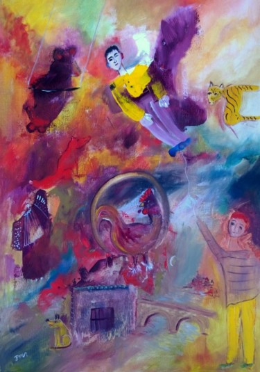 Painting titled "Jeux d'enfants" by Jean-Marc Zabouri, Original Artwork