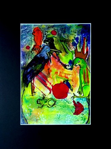 Painting titled "Les grenouilles qui…" by Jean-Marc Zabouri, Original Artwork