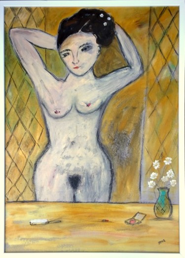 Painting titled "Devant le miroir" by Jean-Marc Zabouri, Original Artwork